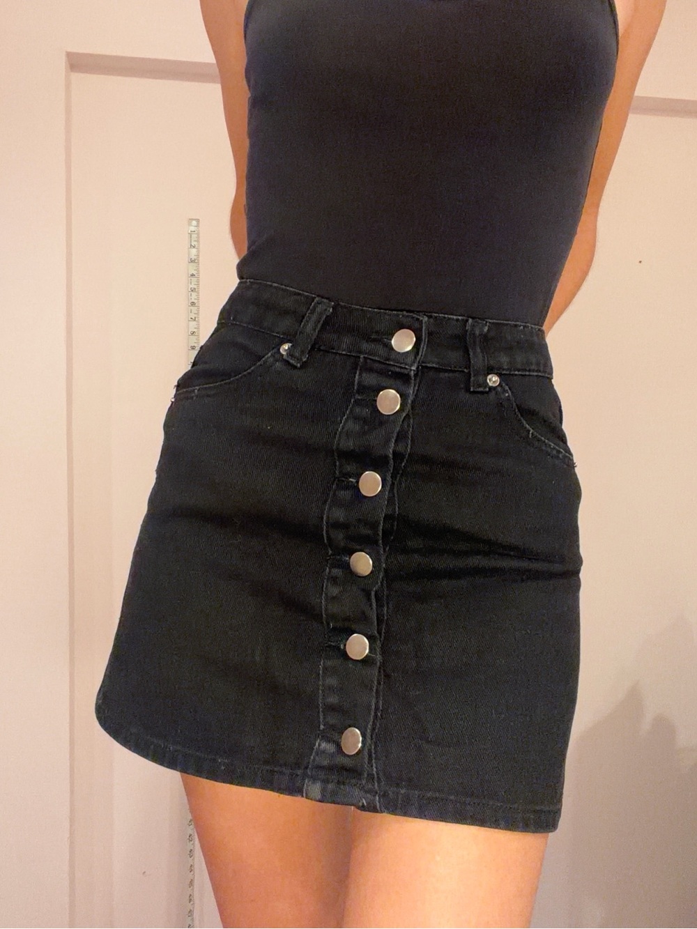Forever 21 Black Button-Front Mini Skirt